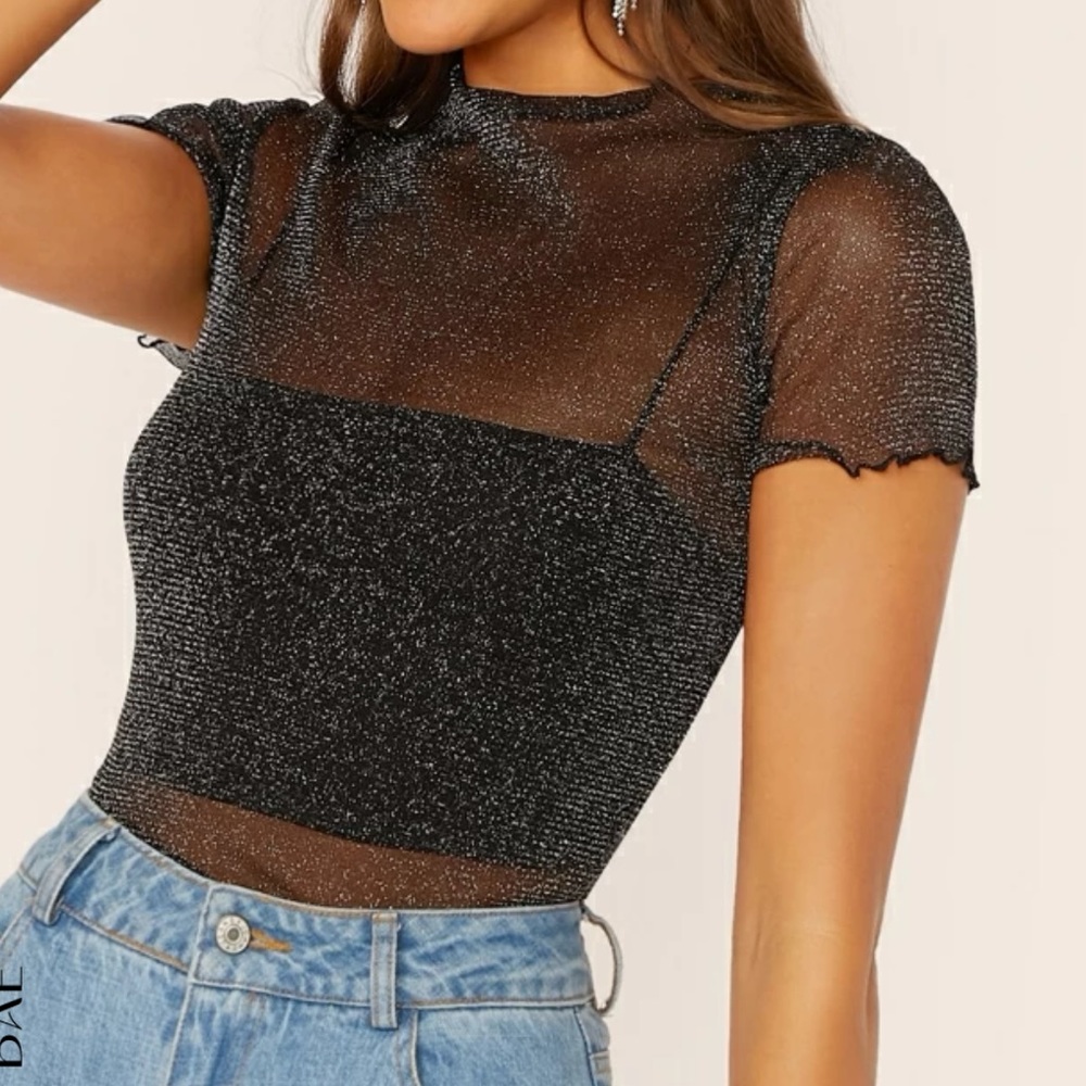 Sheer sparkly top